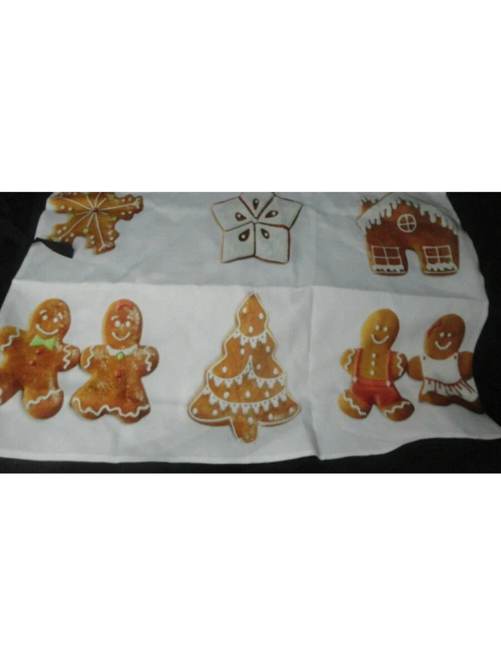 Gingerbread House Man Apron Cookies Christmas Tree White Tie Back *NWOT*